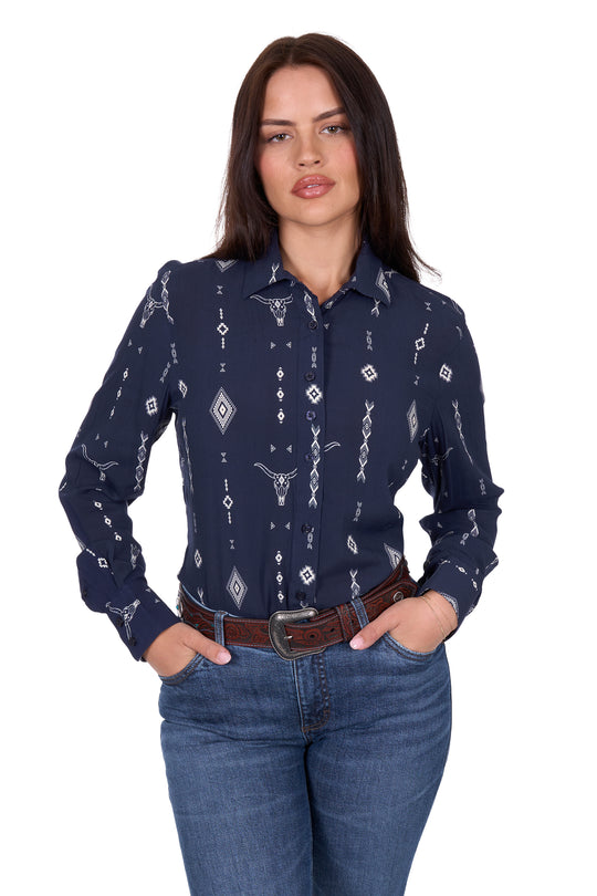 Wrangler - Womens Navy Austin Arena Shirt