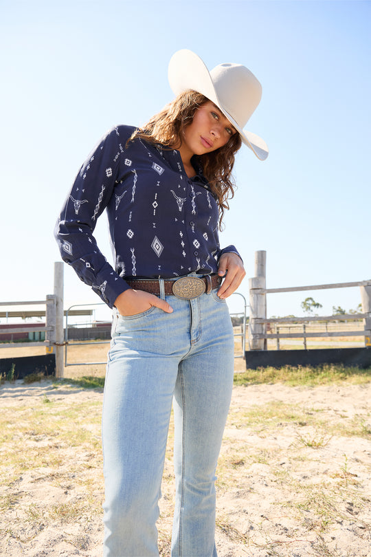 Wrangler - Womens Navy Austin Arena Shirt