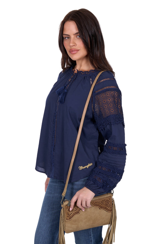 Wrangler - Womens Tamara Navy Blouse