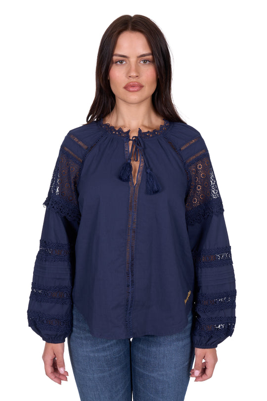 Wrangler - Womens Tamara Navy Blouse