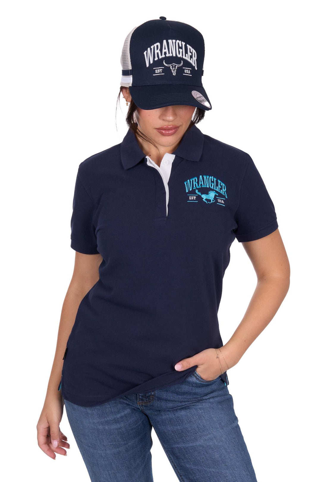 Wrangler - Womens Eliza Navy Polo