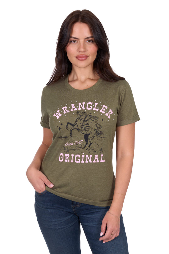 Wrangler - Womens Jenny Khaki Tee