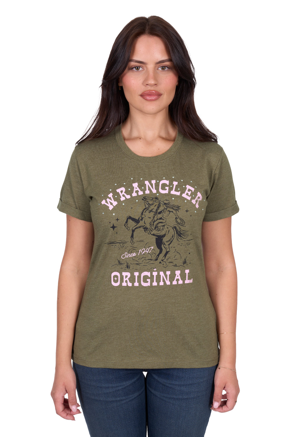 Wrangler - Womens Jenny Khaki Tee