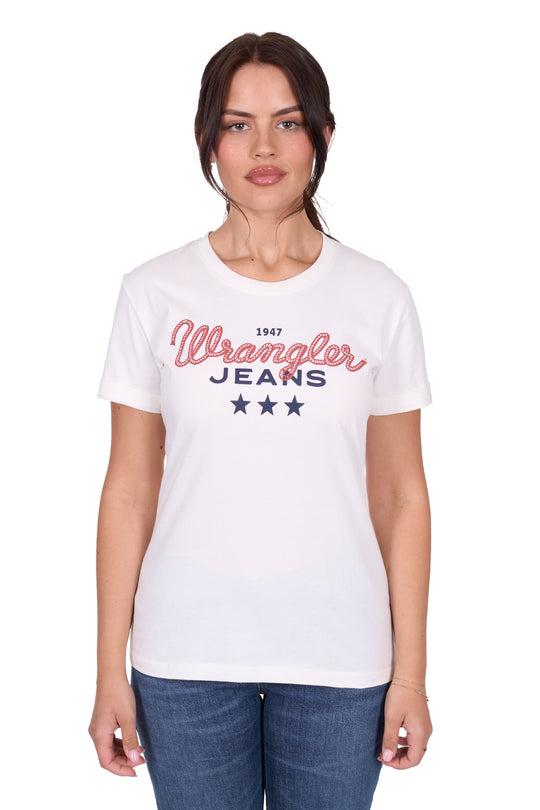 Wrangler - Womens Cream Piper Tee