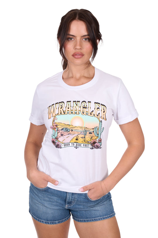Wrangler - Womens White Helena Tee