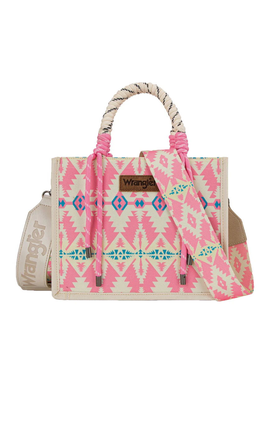 Wrangler - Southwestern Rope Handle Bag- Pink