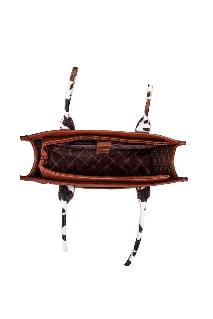 Wrangler - Cow Print Tote Bag- Dark Tan