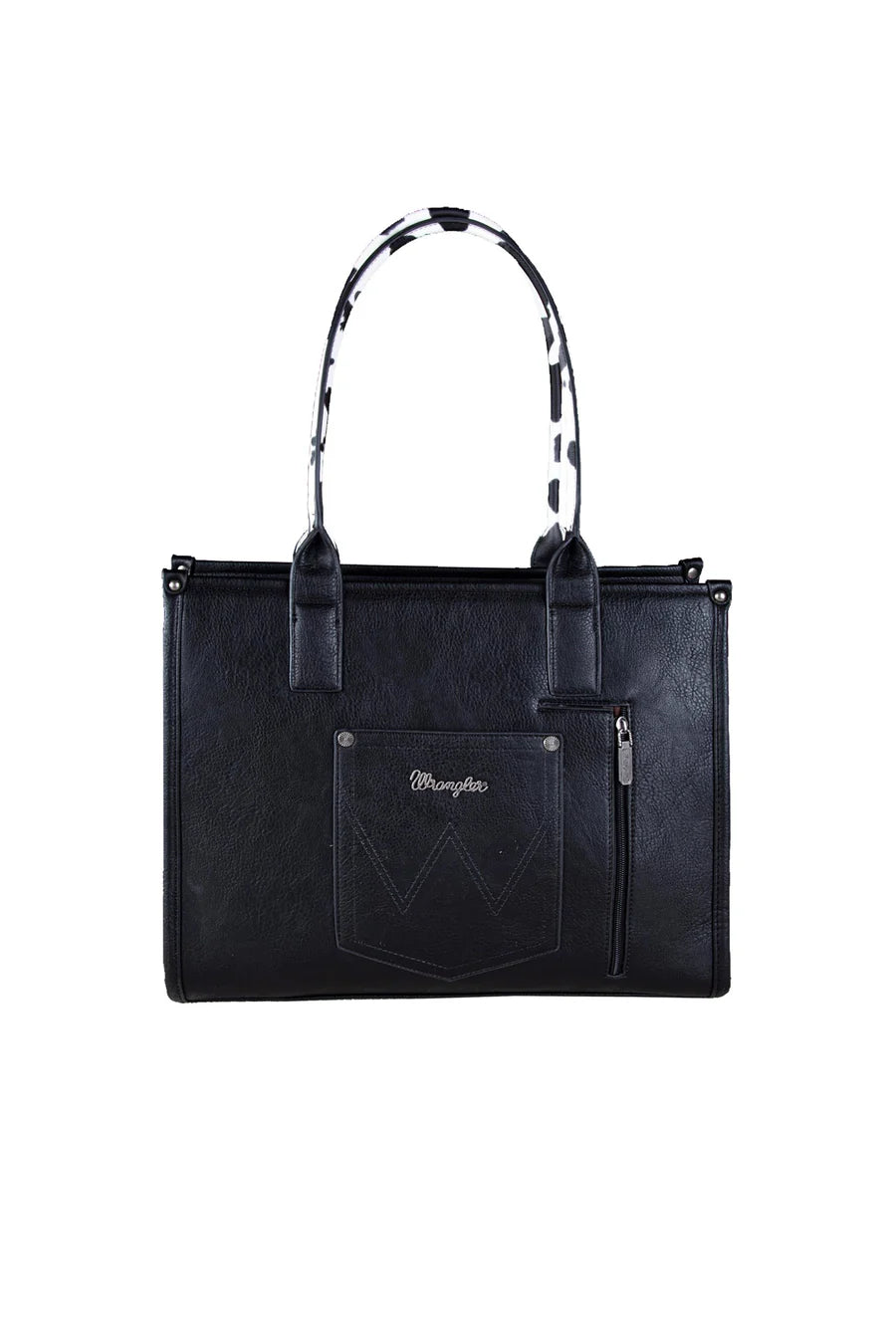 Wrangler - Cow Print Tote Bag- Black