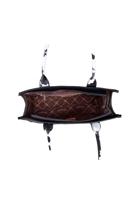 Wrangler - Cow Print Tote Bag- Black