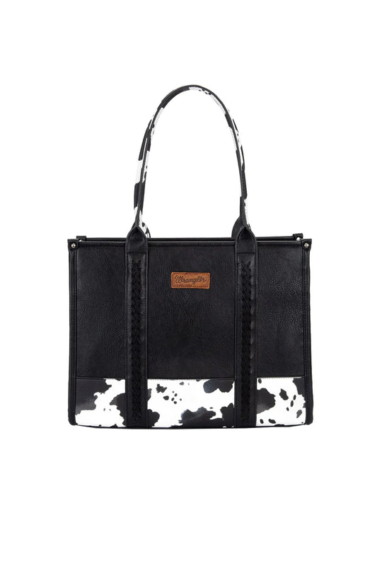 Wrangler - Cow Print Tote Bag- Black
