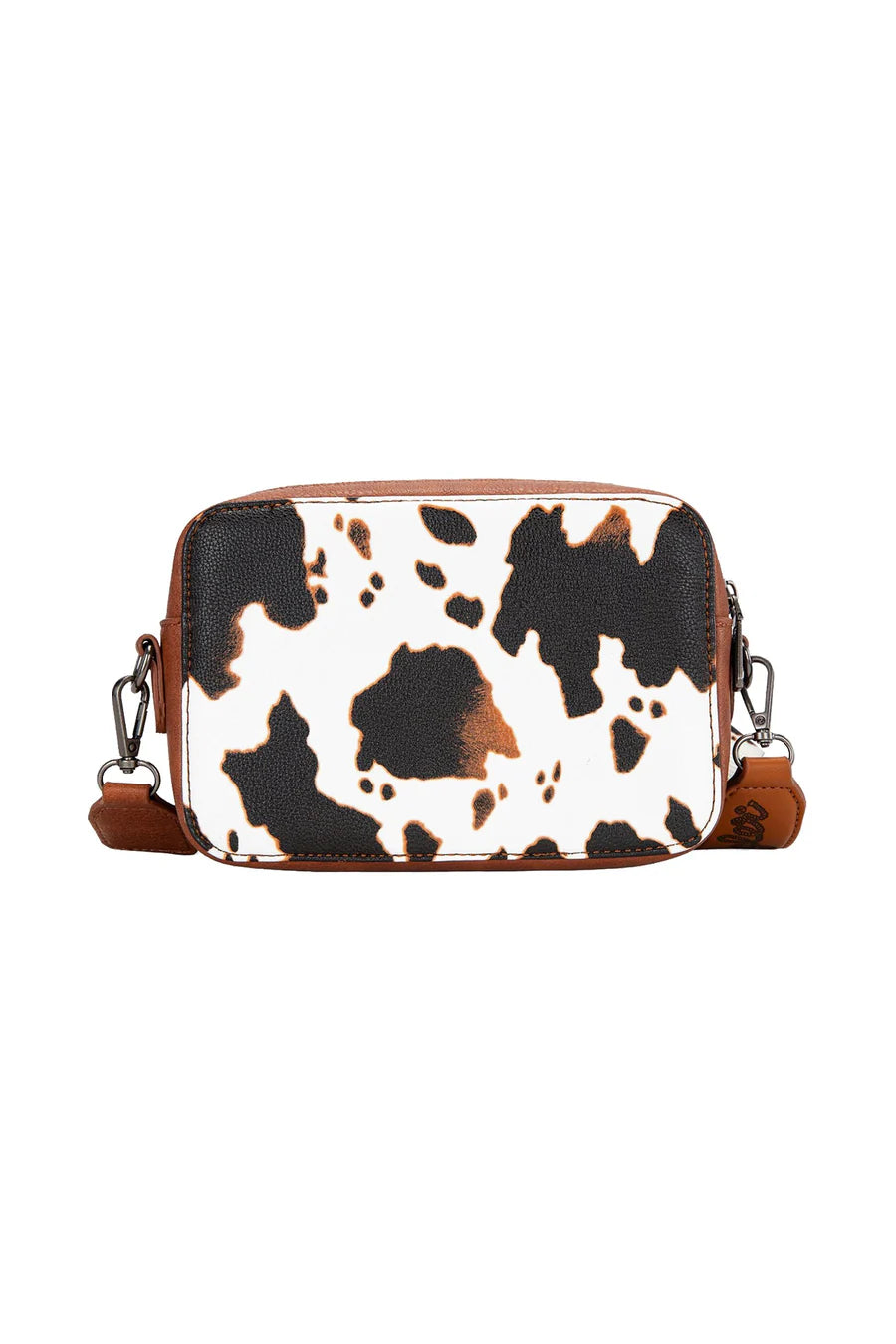 Wrangler - Cow Print Small Crossbody Bag-Dark Tan