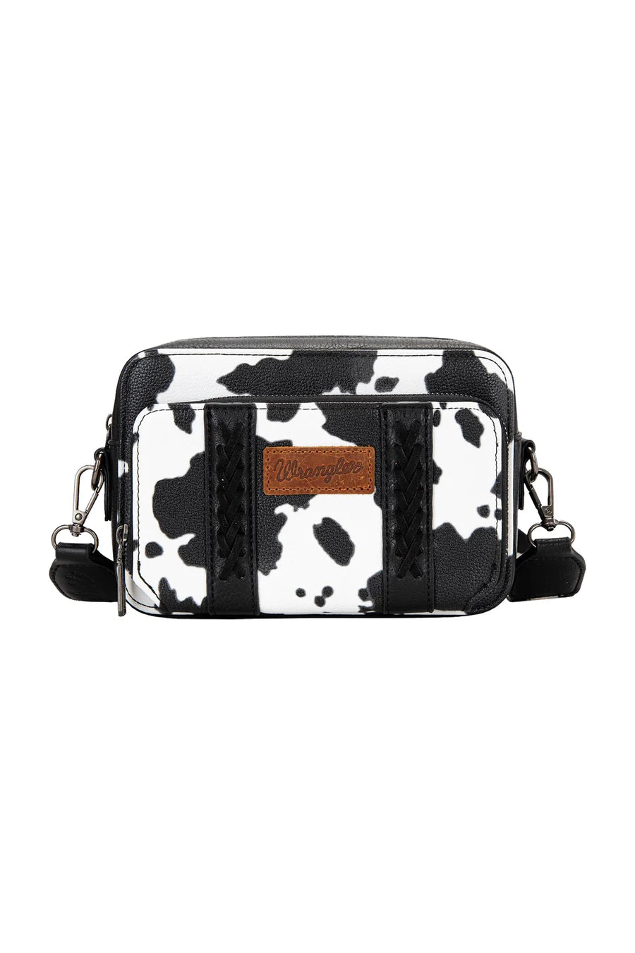 Wrangler - Cow Print Small Crossbody Bag-Black