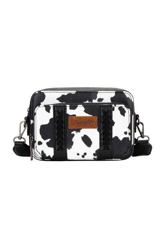 Wrangler - Cow Print Small Crossbody Bag-Black