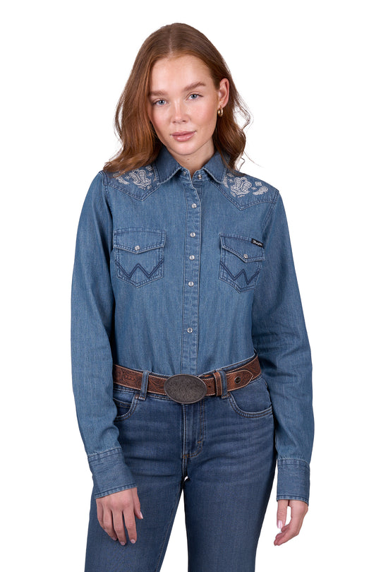 Wrangler - Womens Chrissy Denim L/S Shirt