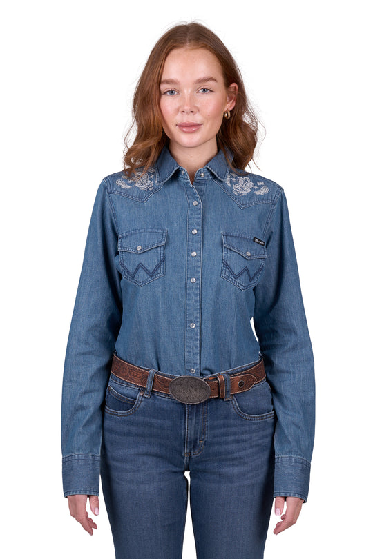 Wrangler - Womens Chrissy Denim L/S Shirt