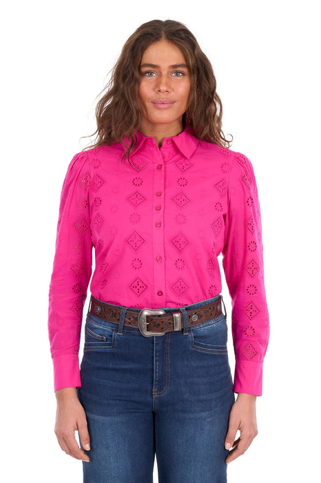Wrangler - Womens Pink Fleur Long Sleeve Shirt