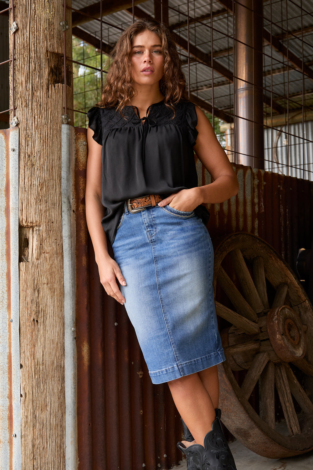 Wrangler - Womens Stella Black Blouse