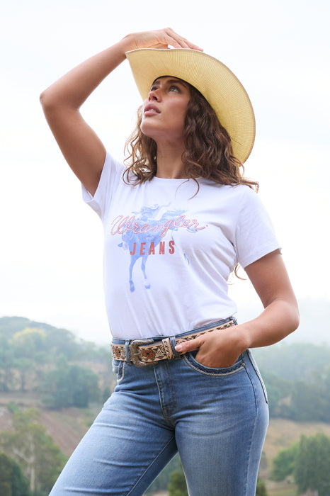 Wrangler - Womens White Gwen Tee