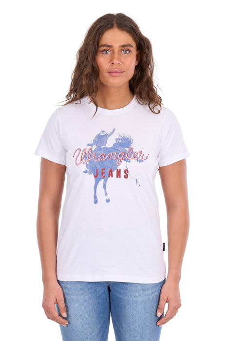 Wrangler - Womens White Gwen Tee
