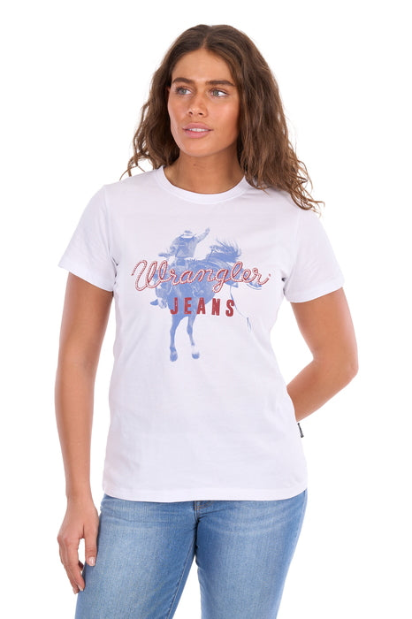 Wrangler - Womens White Gwen Tee