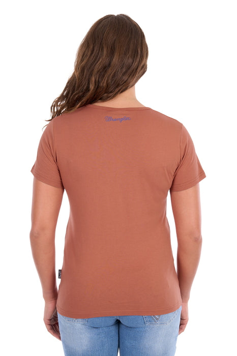 Wrangler - Womens Copper Maya V-Neck Tee