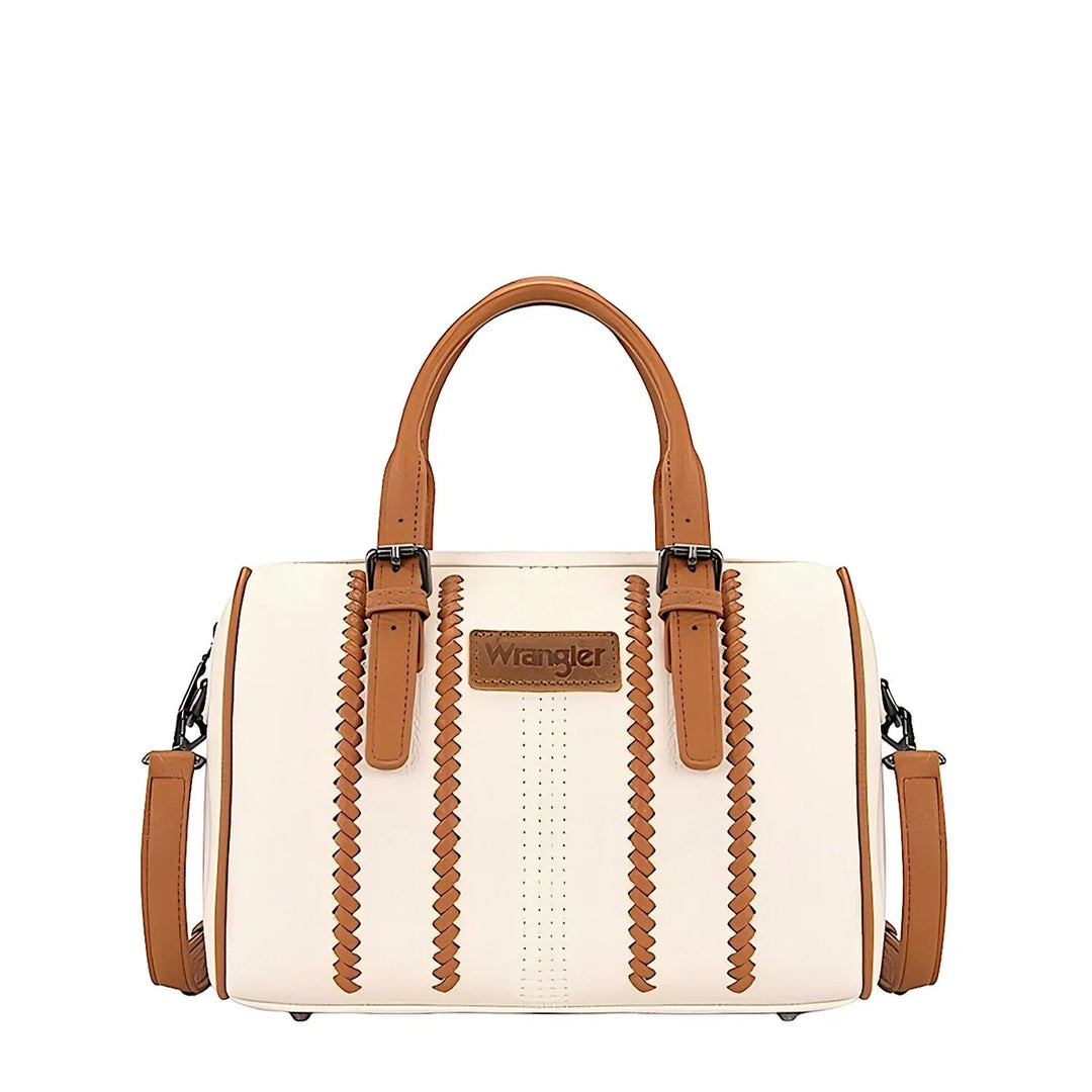 Wrangler -Boston Stitch Barrel Bag - Natural/ Tan