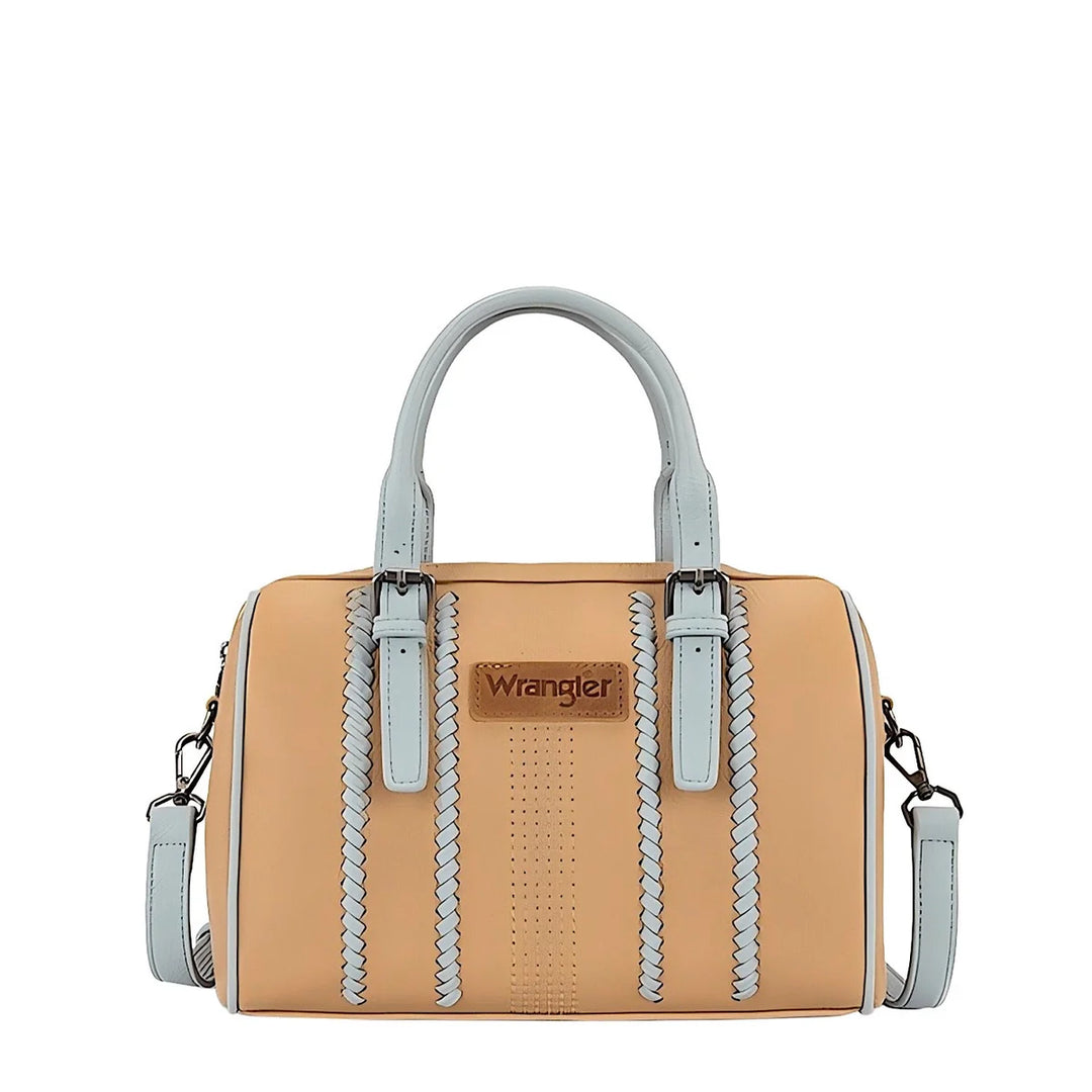 Wrangler -Boston Stitch Barrel Bag - Camel/ Blue