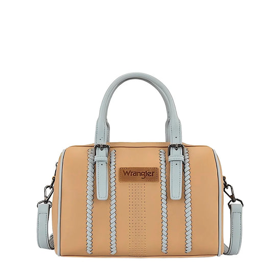 Wrangler -Boston Stitch Barrel Bag - Camel/ Blue