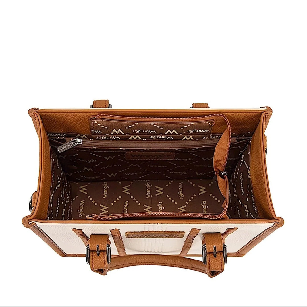 Wrangler -Boston Stitch Crossbody Bag - Natural/Tan