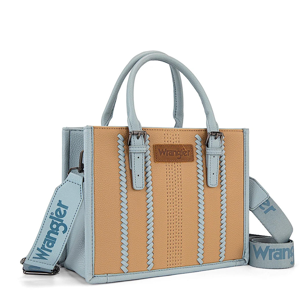 Wrangler -Boston Stitch Crossbody Bag - Camel/Blue