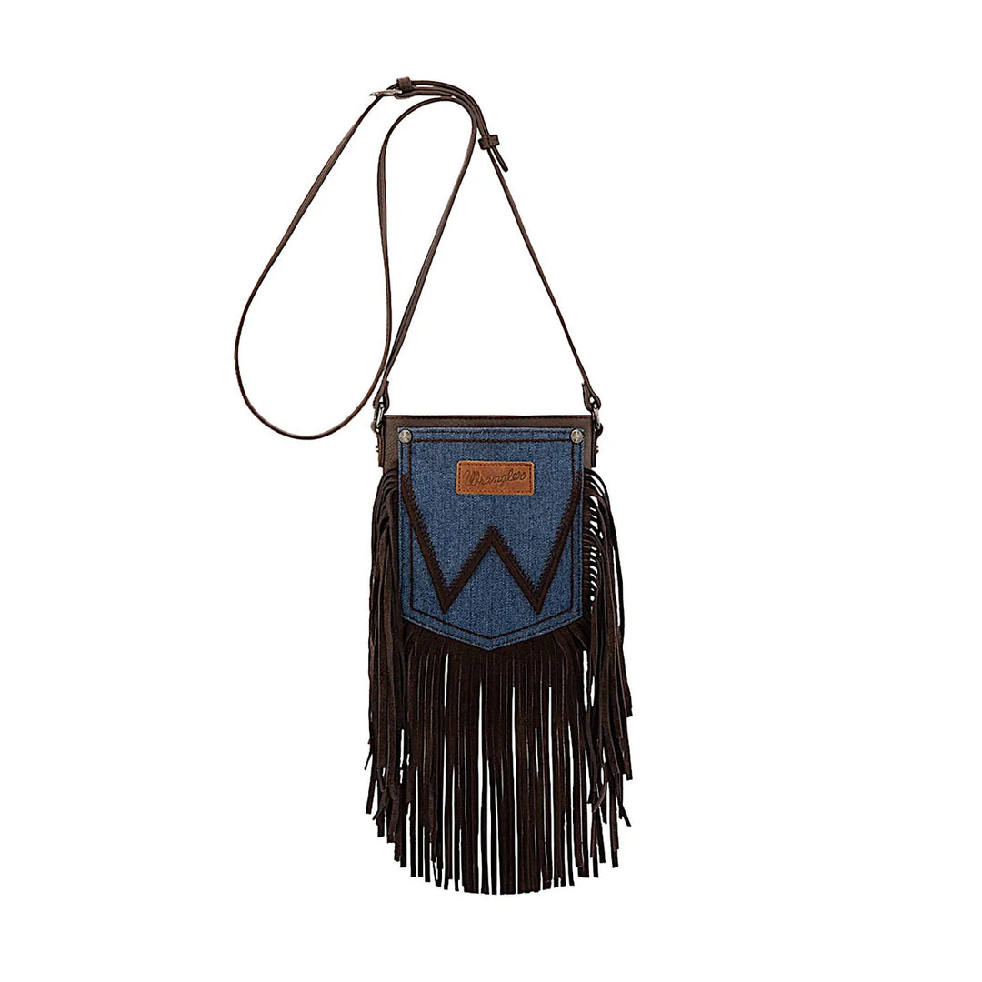 Wrangler - Denim Pocket Fringe Bag- Chocolate