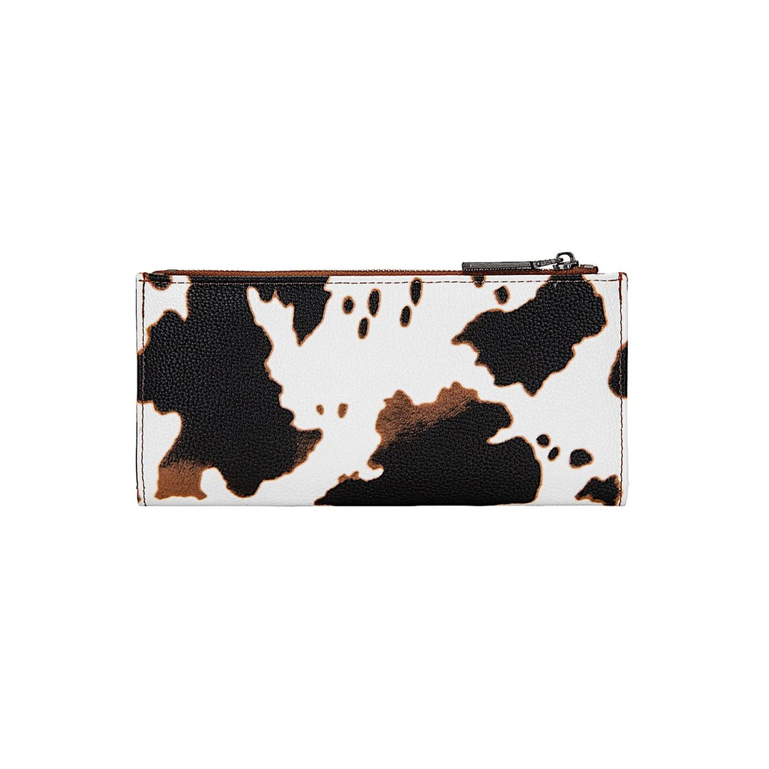 Wrangler - Cow Print Slim Wallet - Tan