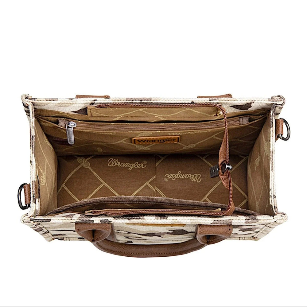 Wrangler - Camo Print Crossbody Bag - Tan