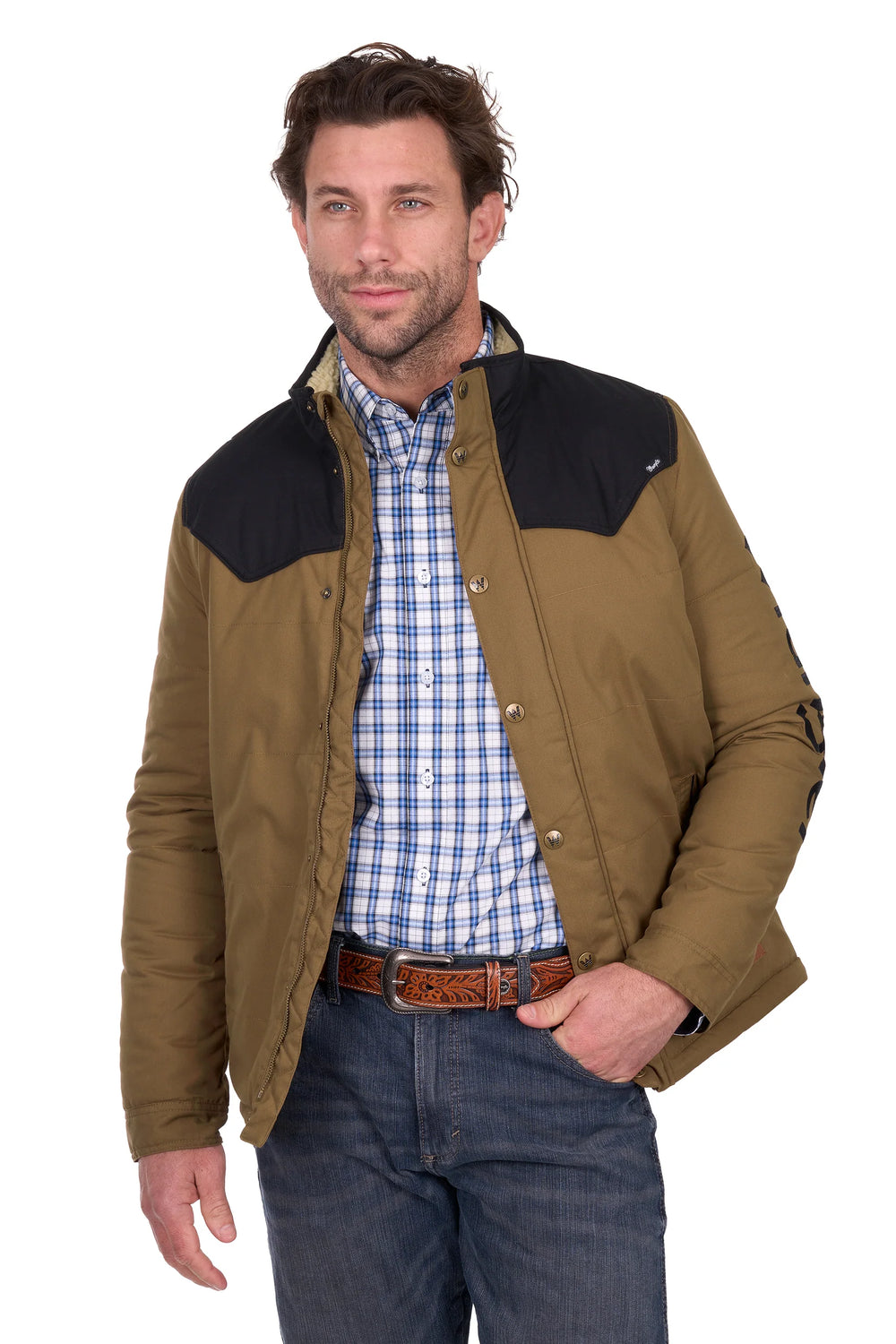 Wrangler - Men's Ruben Jacket Dark Tan/Black