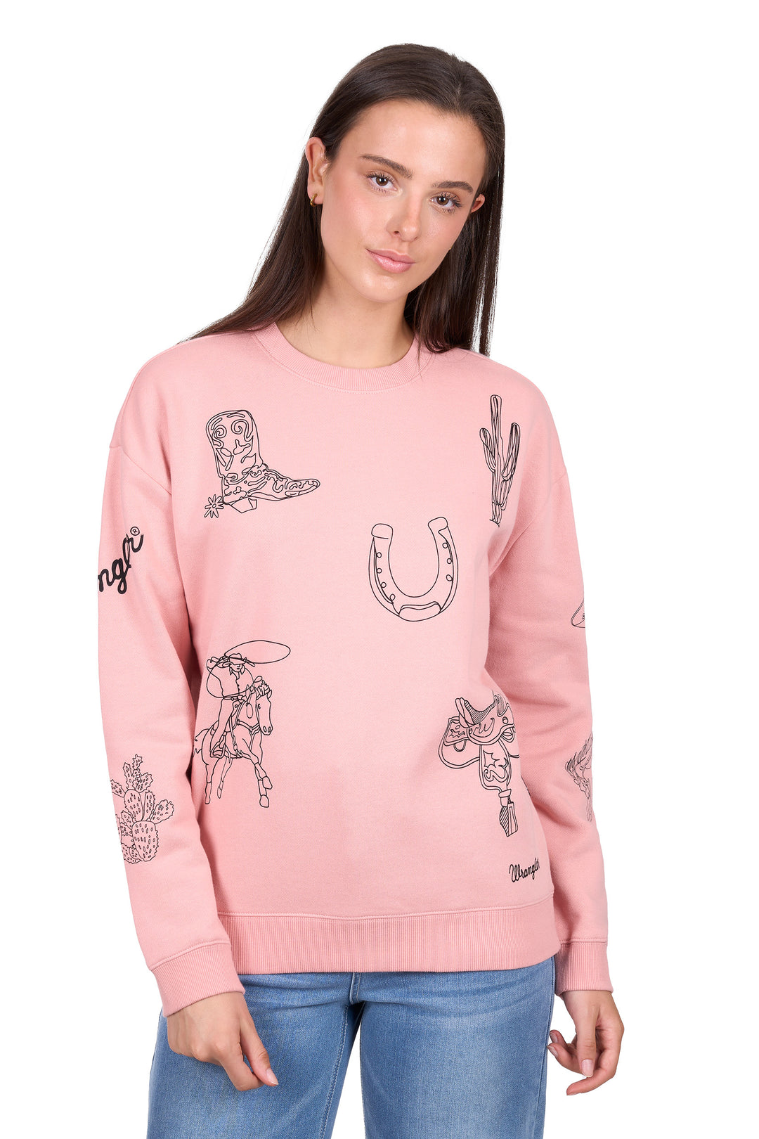 Wrangler- Womens Mallory Rose Crew Sweater