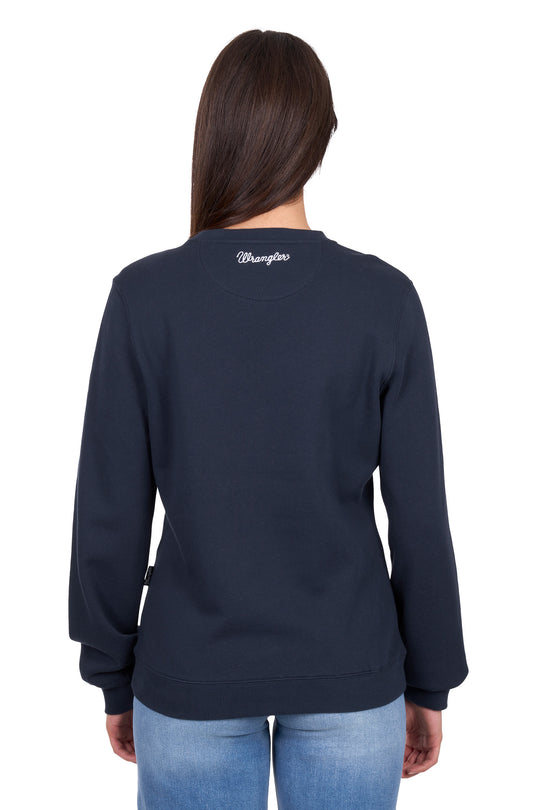 Wrangler- Womens Bella Navy Crew Sweater