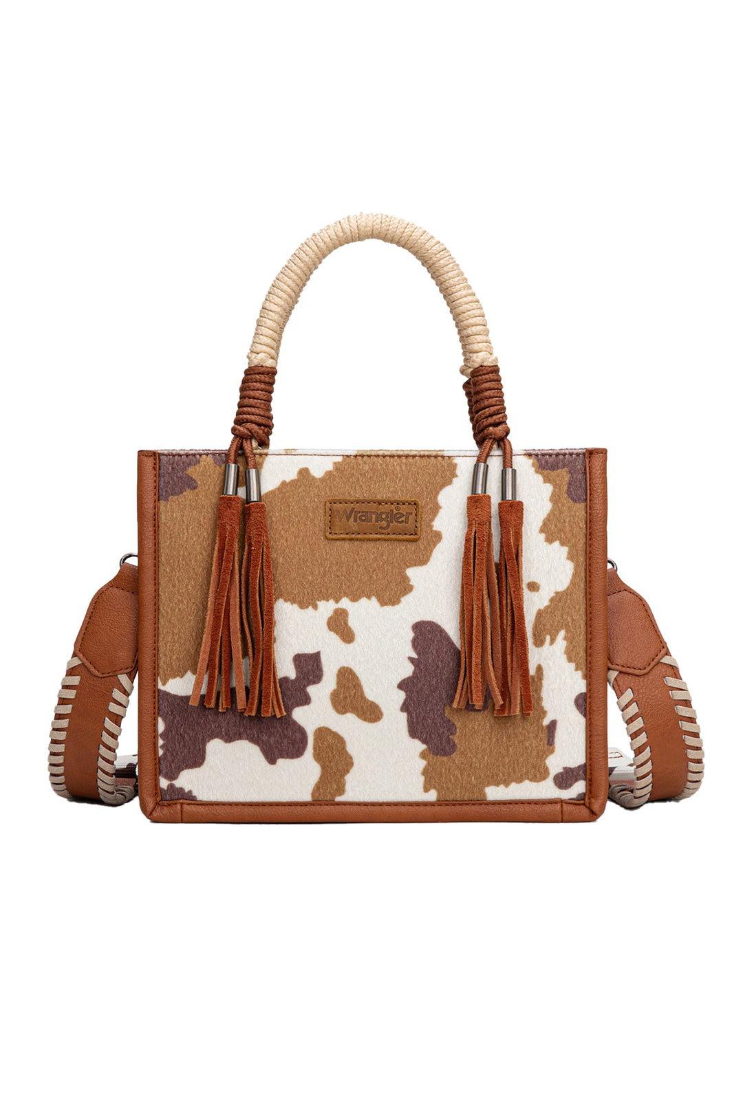 Wrangler - Tan Cow Print Roper Crossbody Bag