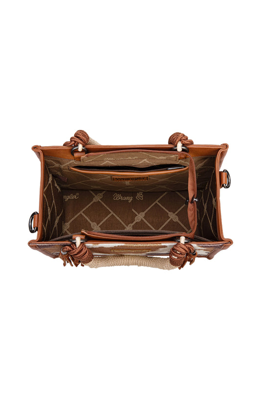 Wrangler - Tan Cow Print Roper Crossbody Bag