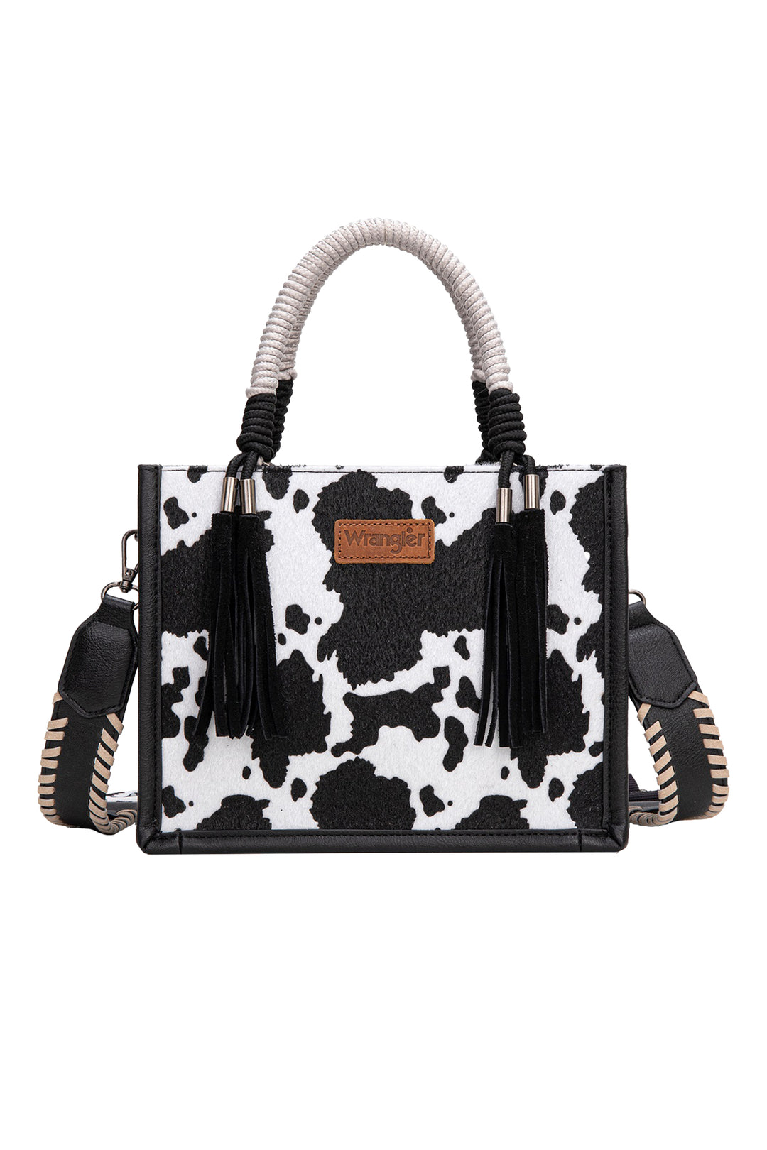 Wrangler - Black Cow Print Roper Crossbody Bag