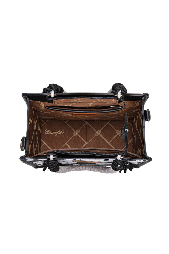 Wrangler - Black Cow Print Roper Crossbody Bag