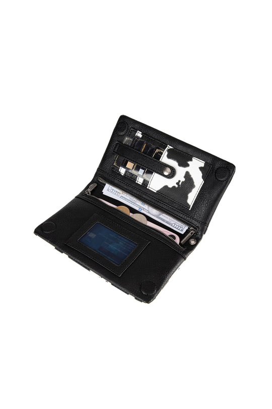 Wrangler - Black Cow Print Wristlet