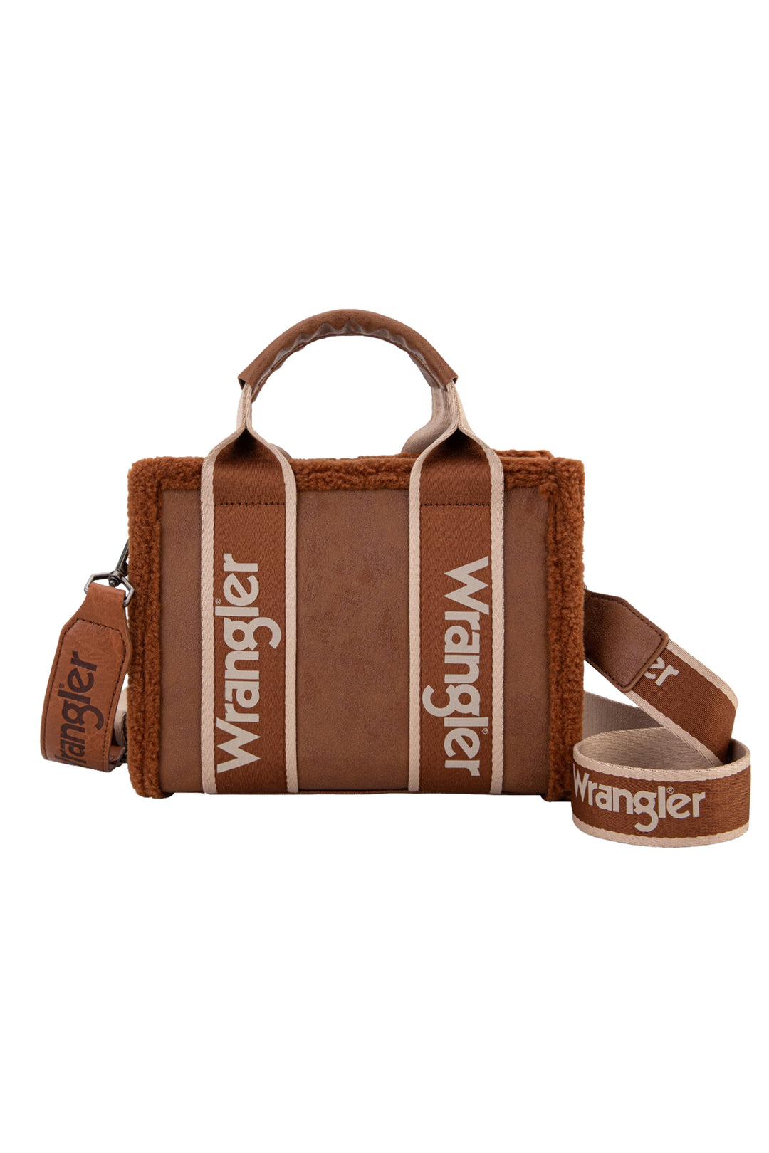 Wrangler - Sherpa Logo Tan Crossbody Bag