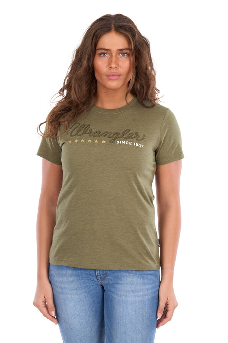 Wrangler - Womens Khaki Marle Lucy Tee