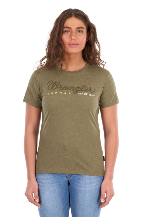 Wrangler - Womens Khaki Marle Lucy Tee