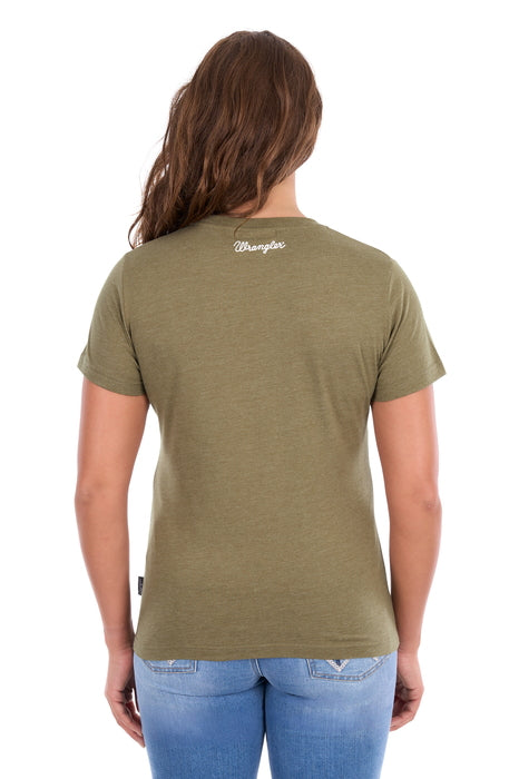 Wrangler - Womens Khaki Marle Lucy Tee