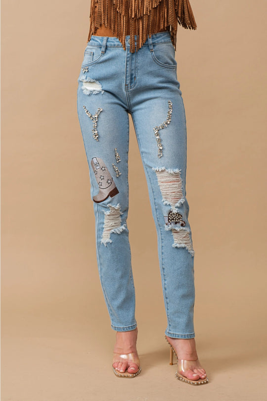 Buffalo Belle - Georgia Rhinestone Embroidered Jeans