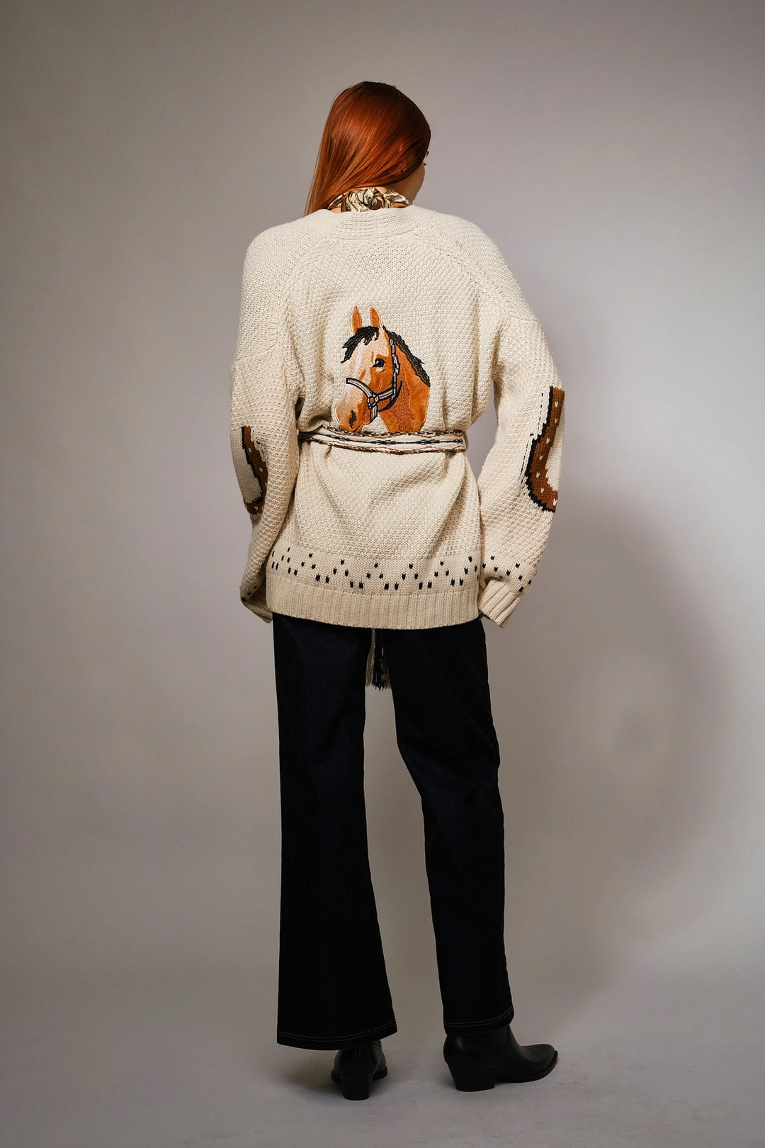 Buffalo Belle - Womens Western Horse Belted Cardigan