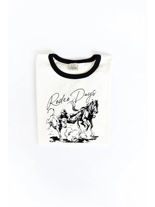 Buffalo Belle - Rodeo Days Ringer Graphic Black Tee