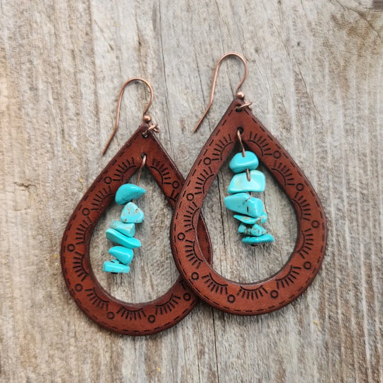 Cactus Creek - Cassidy Tooled Leather Earrings
