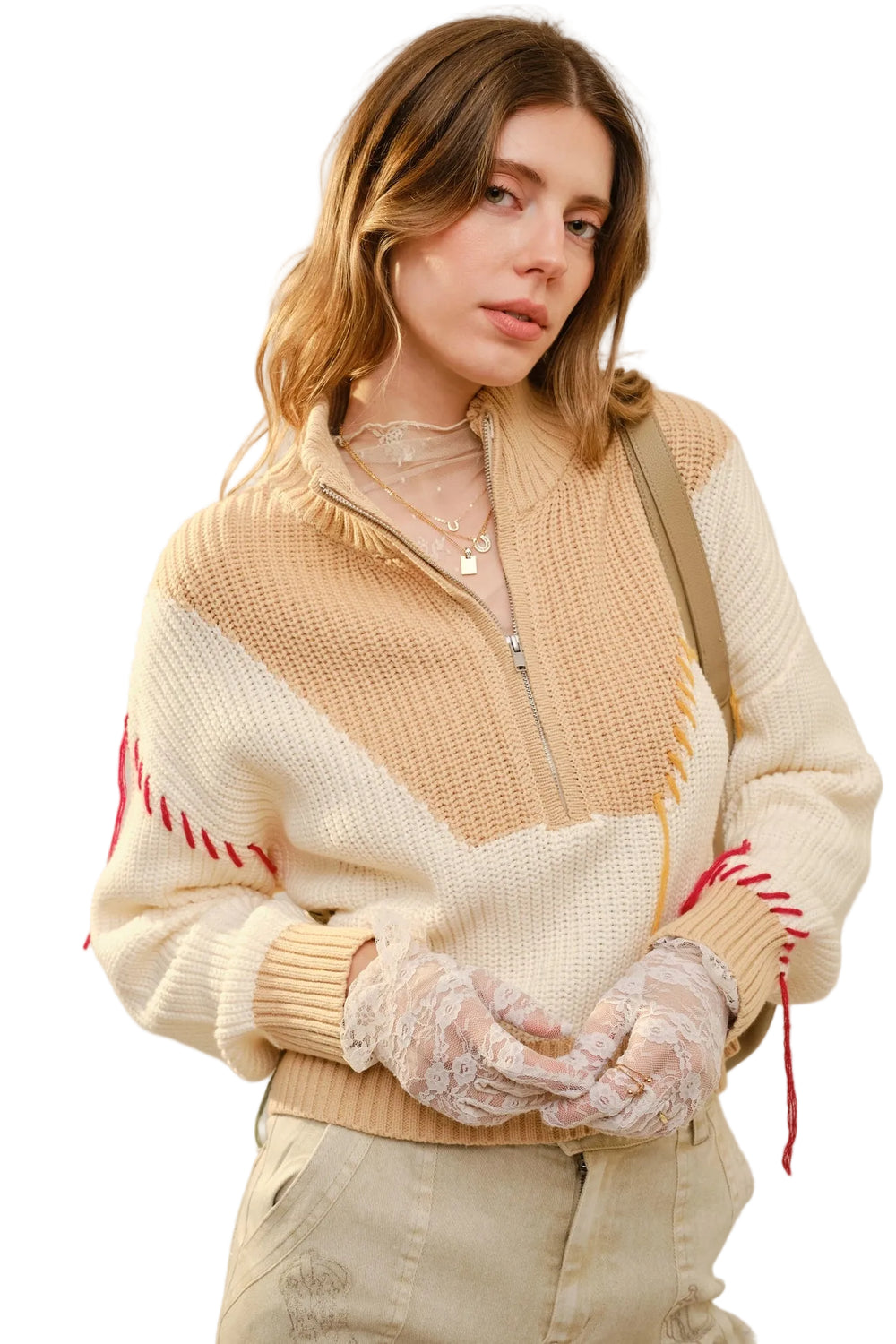 Buffalo Belle - Women's Western Embroidered Mock Neck Sweater